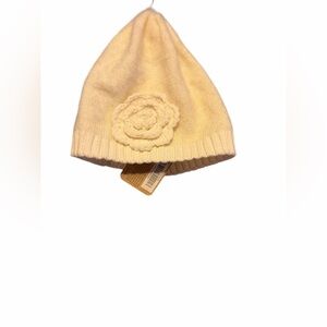 Crazy 8 Cream Knit Beanie with Flower Accent
